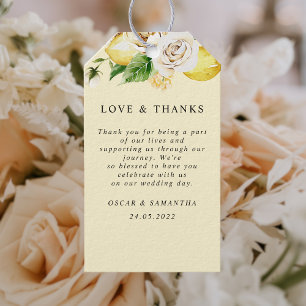 Etiqueta Para Presente Pasta Amarela de Pastel Moderna e Folha