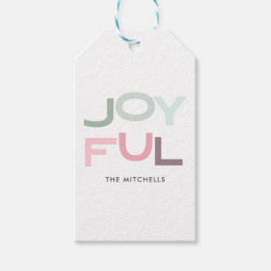 Etiqueta Para Presente Pastel ALEGRE do Natal personalizado