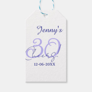 Etiqueta Para Presente Pastel comemora 30º aniversário roxo elegante nome