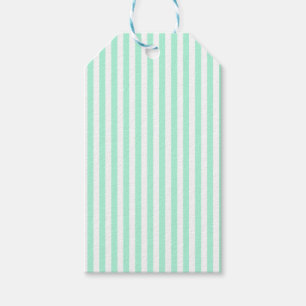 Etiqueta Para Presente Pastel Mint Green Stripes Verão