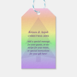 Etiqueta Para Presente Pastel Rainbow Yuletide Holiday Personalizado