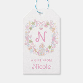 Etiqueta Para Presente Pastel Sweet Holiday Treats Monogram Crest