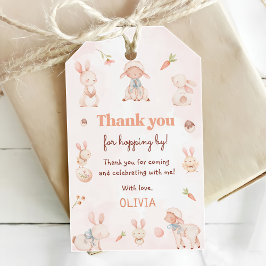 Etiqueta Para Presente Pastel Watercolor Páscoa Bunny Birthday