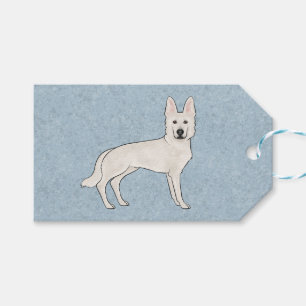 Etiqueta Para Presente Pastor Suíço Branco Cute Cartoon Cachorro
