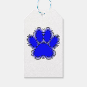 Etiqueta Para Presente Pata De Cão De Azul Com Descrições