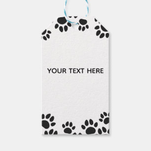 Etiqueta Para Presente Patas de Cachorro Preto e Branco Personalizadas
