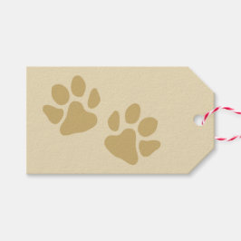 Etiqueta Para Presente Patas de Natal Dourado Vintage