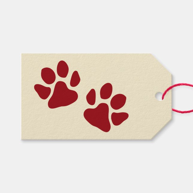 Etiqueta Para Presente Patas de Natal Vermelho Clássico (Frente (horizontal))