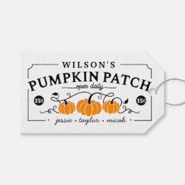 Etiqueta Para Presente Patch personalizado de abóbora de fazenda