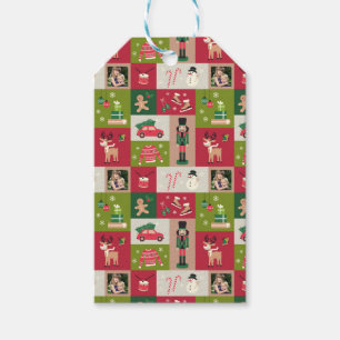 Etiqueta Para Presente Patchwork de fotos personalizada tradicional no Na