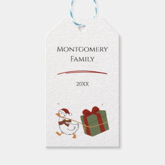 Etiqueta Para Presente Pato Ladrão de Presentes de Natal Personalizado
