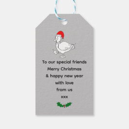 Etiqueta Para Presente Patos de Natal Festivos
