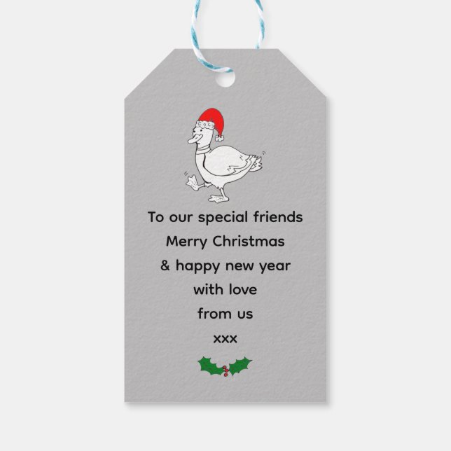 Etiqueta Para Presente Patos de Natal Festivos (Verso)