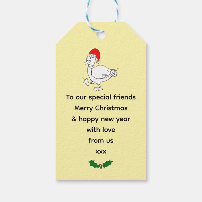 Etiqueta Para Presente Patos de Natal Festivos (Verso)