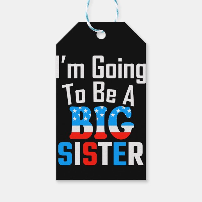 Etiqueta Para Presente Patriótico Eu vou ser uma Irmã Grande (Frente)