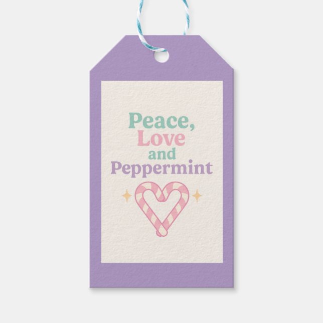 Etiqueta Para Presente Paz, Amor e Hortelã (Frente)