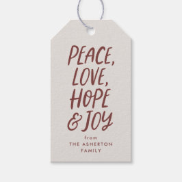 Etiqueta Para Presente Paz de Natal amor esperança alegria de Natal verme