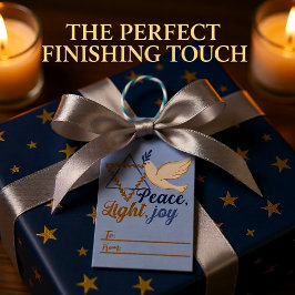 Etiqueta Para Presente Paz, Luz, Joy Hanukkah