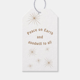 Etiqueta Para Presente Paz na Terra Texto Dourado Minimalista