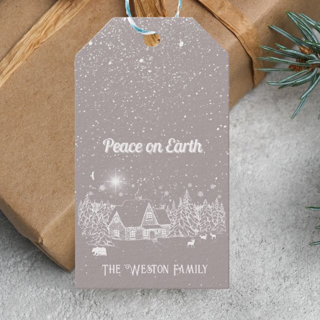 Etiqueta Para Presente Paz no País Branco na Terra (Criador carregado)