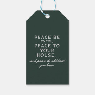 Etiqueta Para Presente Paz Seja Com Você, Paz à Sua Casa Natal