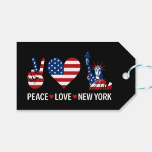 Etiqueta Para Presente Peace Love New York