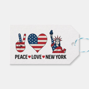 Etiqueta Para Presente Peace Love New York
