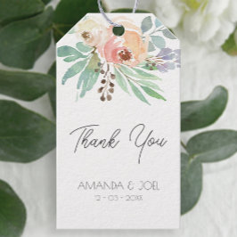 Etiqueta Para Presente Peach Floral Wedding