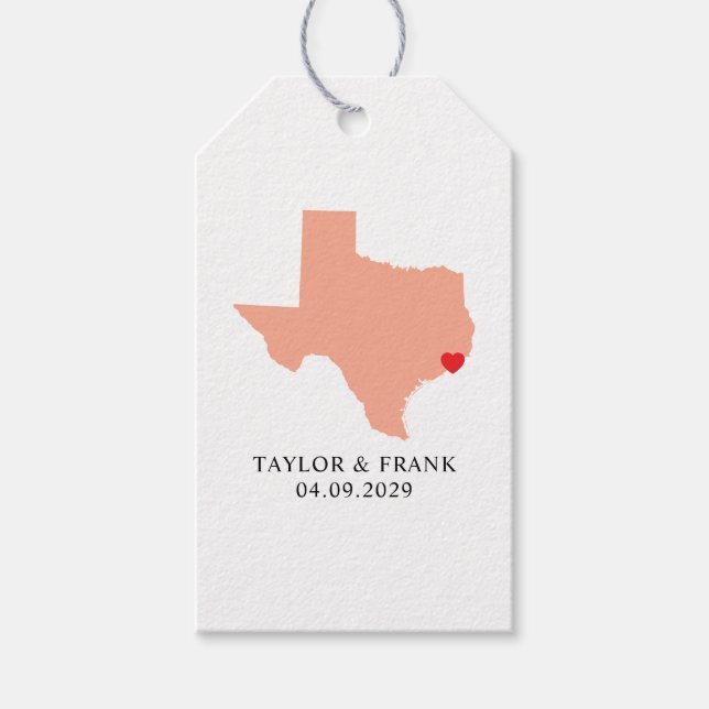 Etiqueta Para Presente Peach Texas Wedding (Frente)
