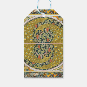 Etiqueta Para Presente Peacock Art Nouveau Estilo redondo intrincado desi