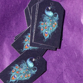 Etiqueta Para Presente Peacock Feather Teal Peacocks