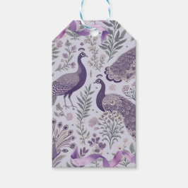 Etiqueta Para Presente Peacock Toile Roxo