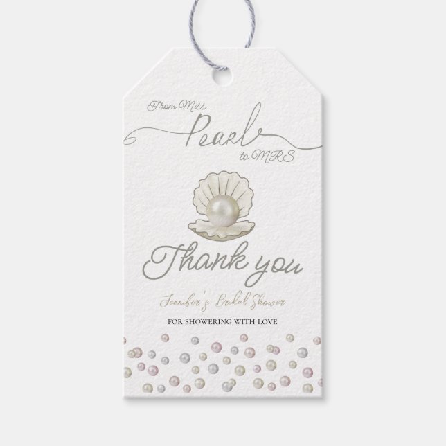 Etiqueta Para Presente Pearl & Shell Pearlcore Miss para o Chá de panela  (Frente)