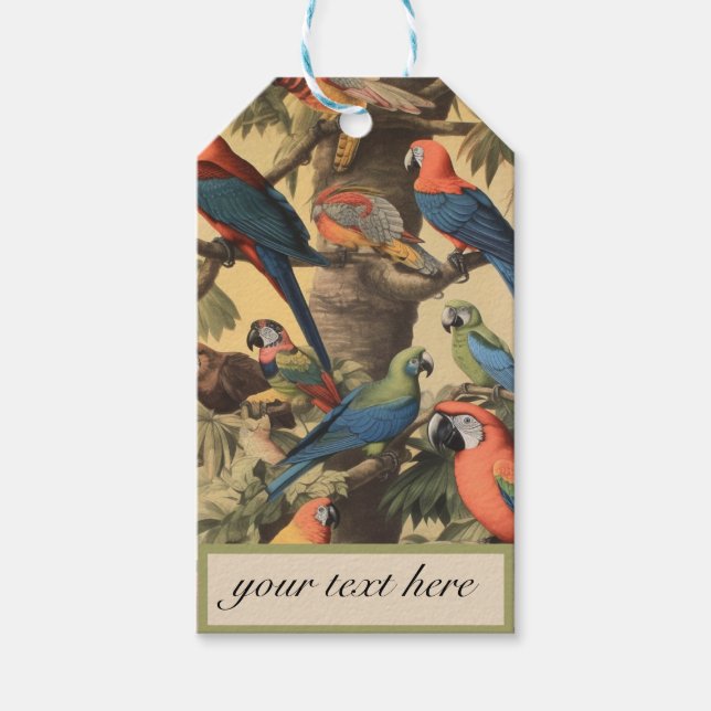 Etiqueta Para Presente Peças de cena botânica de safra personalizáveis (Frente)