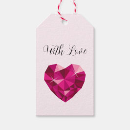 Etiqueta Para Presente Pedra Preciosa do Coração Com Amor