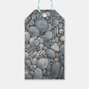 Etiqueta Para Presente Pedras de Praia Conchas Pebbles Rochas Pintura