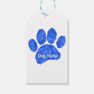 Etiqueta Para Presente Pegada de Pata de Cachorro Com Nome Personalizado 