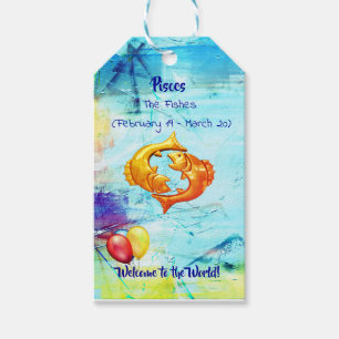 Etiqueta Para Presente Peixes "Novo Bebê"