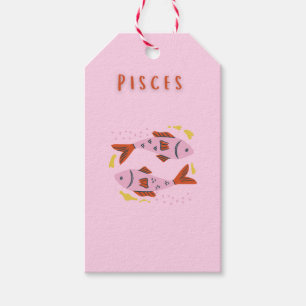 Etiqueta Para Presente Peixes Rosa, zodíaco, impressão de signo estelar
