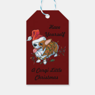 Etiqueta Para Presente Pembroke Welsh Corgi Puppy Natal Luzes De Natal