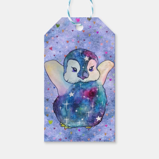 Etiqueta Para Presente Penguin named Button (Frente)