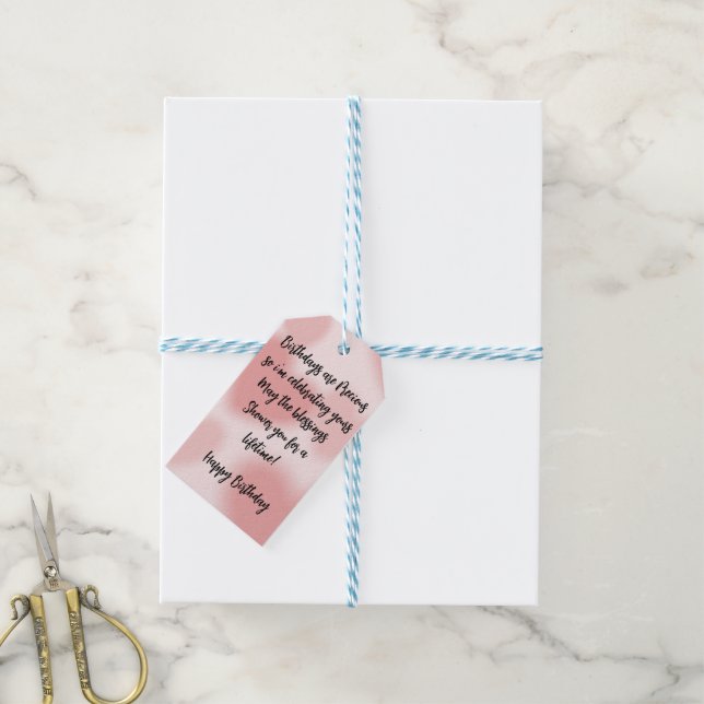Etiqueta Para Presente Pensamentos de aniversário (Com cordão)