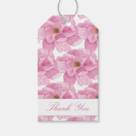 Etiqueta Para Presente Peônia Rosa Aquarela