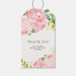 Etiqueta Para Presente Peônias bonitas que Wedding o Tag do cair do