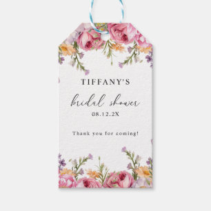 Etiqueta Para Presente Peônias Rosa Floral Chás de Bebê de Noiva Agradeci