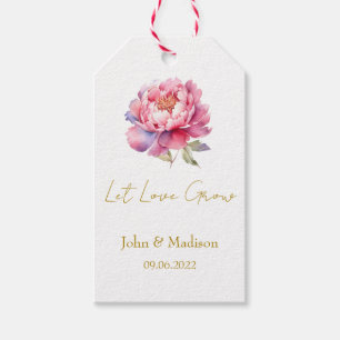Etiqueta Para Presente Peony Semente de casamento deixe o amor crescer
