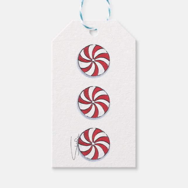 Etiqueta Para Presente Peppermint Kisses (Frente)