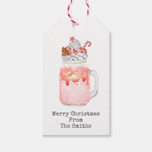 Etiqueta Para Presente Peppermint Milkshake Feliz Natal