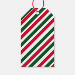 Etiqueta Para Presente Peppermint Stick Stripes in Red, Green, and White