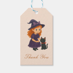 Etiqueta Para Presente Pequena Bruxa & Gato   Chuvinha de Bebê Menina de 